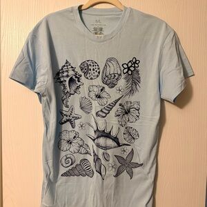 Target Light Blue Seashell Graphic Tee